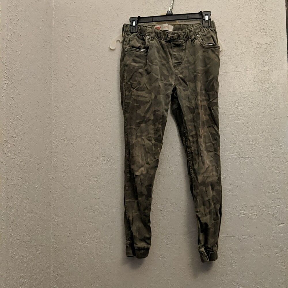 Levi's Camo Joggers Skinny Tapered Drawstring Size 27x29 Women Or 14 reg Kids